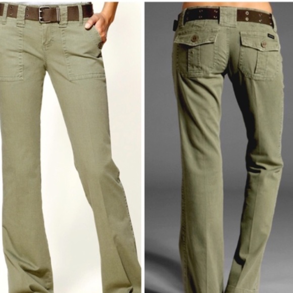 Sanctuary Pants - Sanctuary Peace Cargo Pants- Olive Green, Sz 27